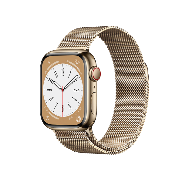 Apple Watch Serie 7 | 45mm | Stainless Gold | Gold Milanaiseband | GPS | WiFi + 4G