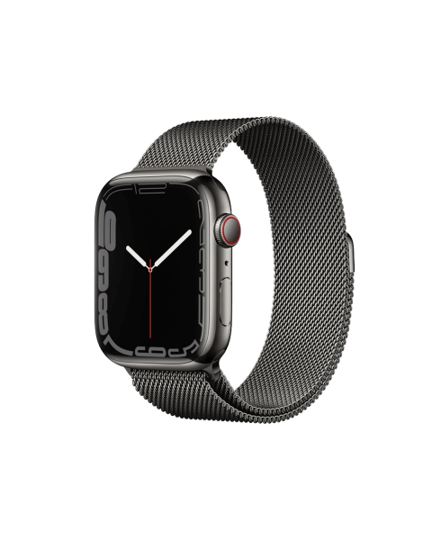 Refurbished Apple Watch Serie 7 | 45mm | Stainless Steel Graphit | Graphit Milanaiseband | GPS | WiFi + 4G