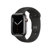 Refurbished Apple Watch Serie 7 | 45mm | Stainless Graphit | Schwarzes Sportarmband | GPS | WiFi + 4G