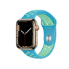 Refurbished Apple Watch Serie 7 | 45mm | Titanium Gold | Chlorblau/Grün Nike Sportarmband | GPS | WiFi + 4G