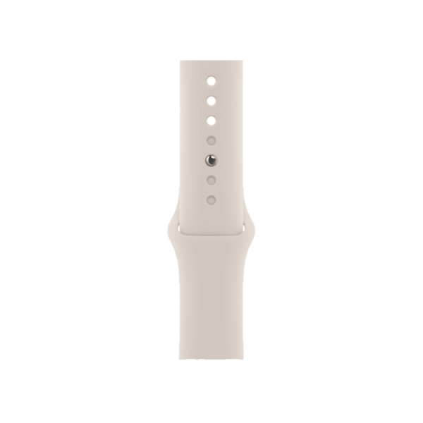 Refurbished Apple Watch Serie 7 | 45mm | Stainless Gold | Antikes Wei&szlig;es Sportarmband | GPS | WiFi + 4G