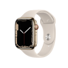 Refurbished Apple Watch Serie 7 | 45mm | Stainless Gold | Antikes Wei&szlig;es Sportarmband | GPS | WiFi + 4G