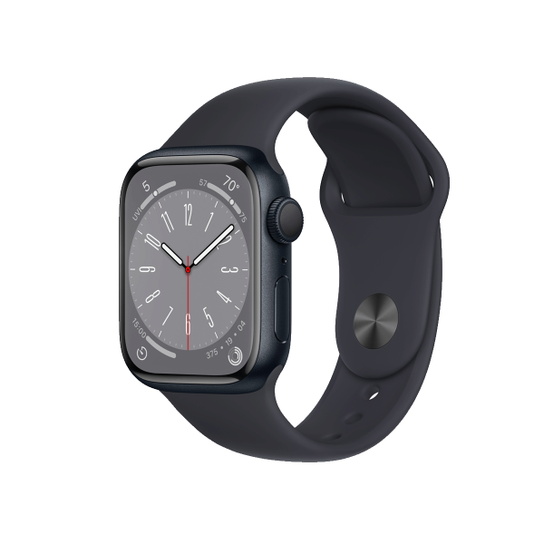 Refurbished Apple Watch Serie 8 | 41mm | Aluminium Mitternachtsblau | Mitternachtsblaues Sportarmband | GPS | WiFi