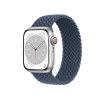 Refurbished Apple Watch Serie 8 | 45mm | Aluminium Silber | Storm Blau Geflochtenes Solo Loop | GPS | WiFi