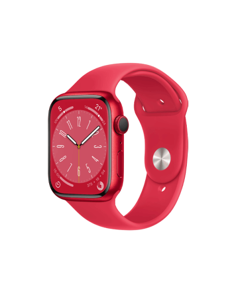 Refurbished Apple Watch Serie 8 | 45mm | Aluminium Rot | Rotes Sportarmband | GPS | WiFi
