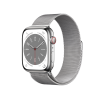 Refurbished Apple Watch Serie 8 | 45mm | Stainless Steel Silber | Silber Milanaiseband | GPS | WiFi + 4G