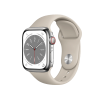 Refurbished Apple Watch Serie 8 | 45mm | Stainless Steel Silber | Stone Sportarmband | GPS | WiFi + 4G