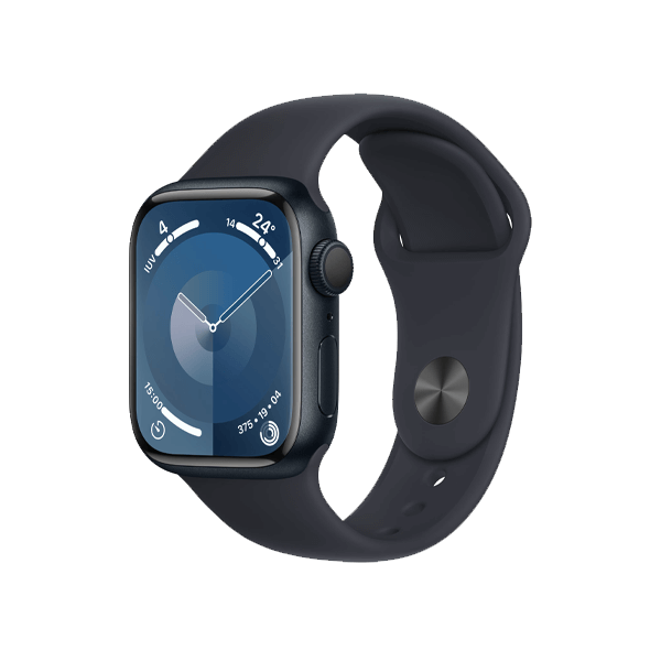 Refurbished Apple Watch Serie 9 | 41mm | Aluminium Mitternacht | Mitternacht Sportarmband M/L | GPS | WiFi