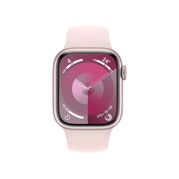 Refurbished Apple Watch Serie 9 | 41mm | Aluminium Rosa | Rosa Sportarmband S/M | GPS | WiFi + 4G