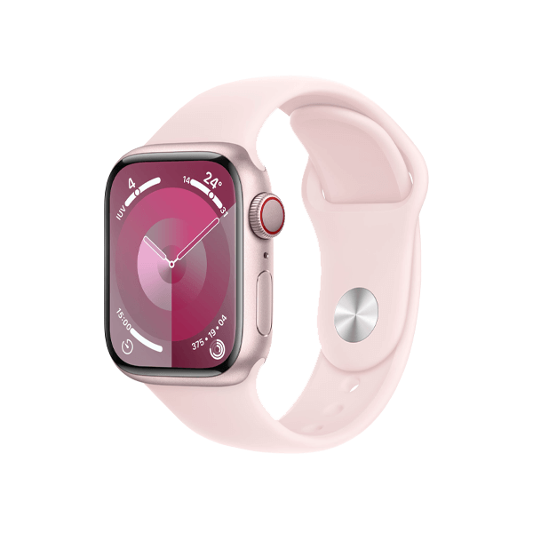 Refurbished Apple Watch Serie 9 | 41mm | Aluminium Rosa | Rosa Sportarmband S/M | GPS | WiFi + 4G