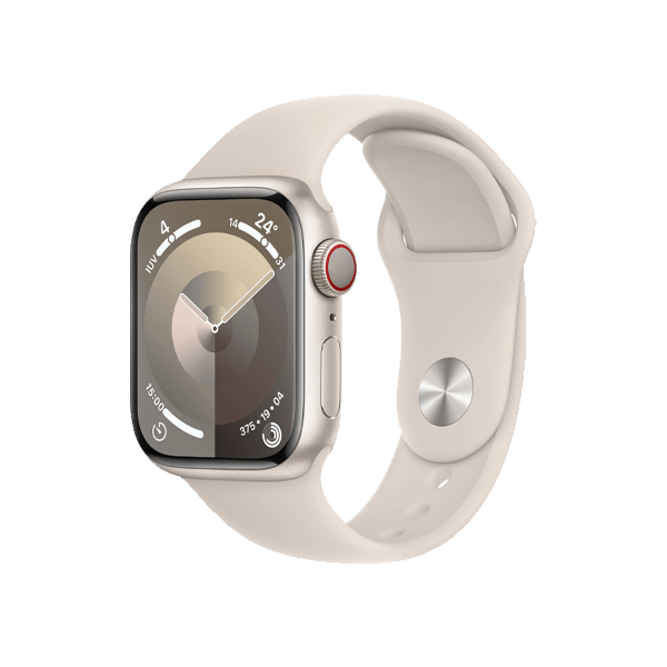 Refurbished Apple Watch Serie 9 | 41mm | Aluminium Polarstern | Polarstern Sportarmband S/M | GPS | WiFi + 4G