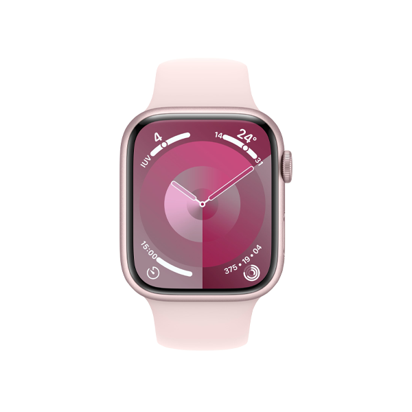 Refurbished Apple Watch Serie 9 | 45mm | Aluminium Rosa | Rosa Sportarmband M/L | GPS | WiFi