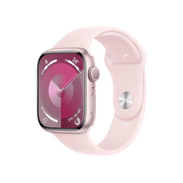 Refurbished Apple Watch Serie 9 | 45mm | Aluminium Rosa | Rosa Sportarmband M/L | GPS | WiFi