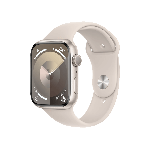 Refurbished Apple Watch Serie 9 | 45mm | Aluminium Polarstern | Polarstern Sportarmband M/L | GPS | WiFi