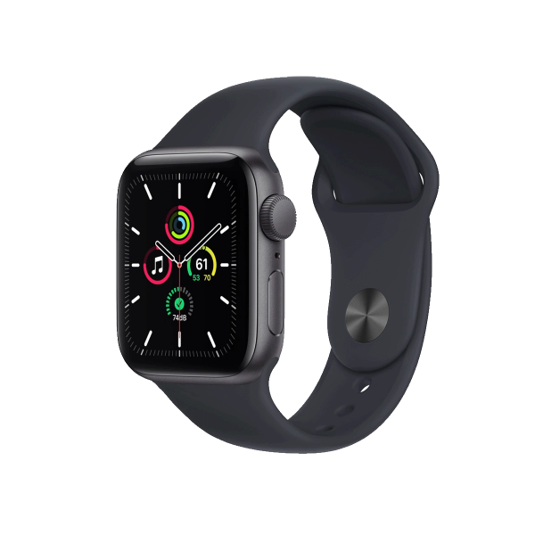 Refurbished Apple Watch Serie SE | 40mm | Aluminium Spacegrau | Mitternachtsblaues Sportarmband | GPS | WiFi