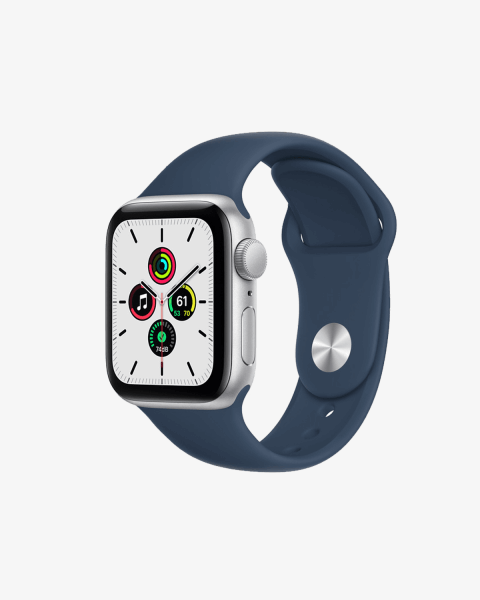 Refurbished Apple Watch Serie SE | 40mm | Aluminium Silber | Blaues Sportarmband | GPS | WiFi