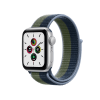 Refurbished Apple Watch Serie SE | 40mm | Aluminium Silber | Blau/Grünes Sport Loop | GPS | WiFi + 4G