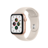 Refurbished Apple Watch Serie SE | 44mm | Aluminium Gold | Starlight Weiß Sportarmband | GPS | WiFi + 4G