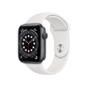 Refurbished Apple Watch Serie SE | 44mm | Aluminium Spacegrau | Weißes Sportarmband | GPS | WiFi