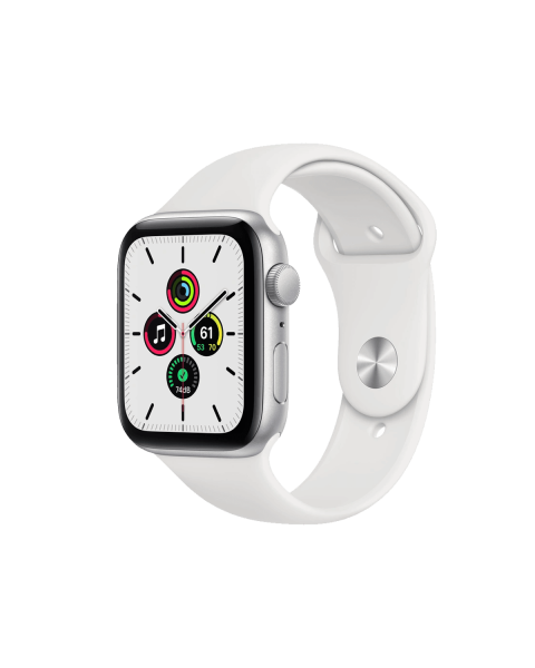 Refurbished Apple Watch Serie SE | 44mm | Aluminium Silber | Weißes Sportarmband | GPS | WiFi