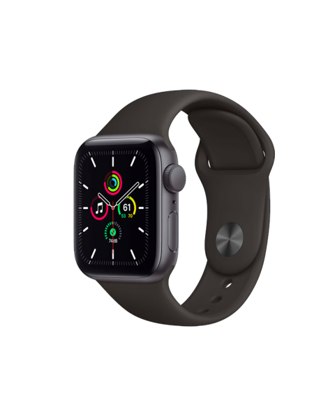 Refurbished Apple Watch Serie SE | 40mm | Aluminium Spacegrau | Schwarzes Sportarmband | GPS | WiFi