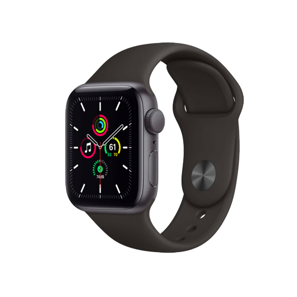 Refurbished Apple Watch Serie SE | 40mm | Aluminium Spacegrau | Schwarzes Sportarmband | GPS | WiFi + 4G