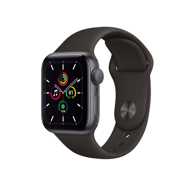 Refurbished Apple Watch Serie SE | 40mm | Aluminium Spacegrau | Schwarzes Sportarmband | GPS | WiFi