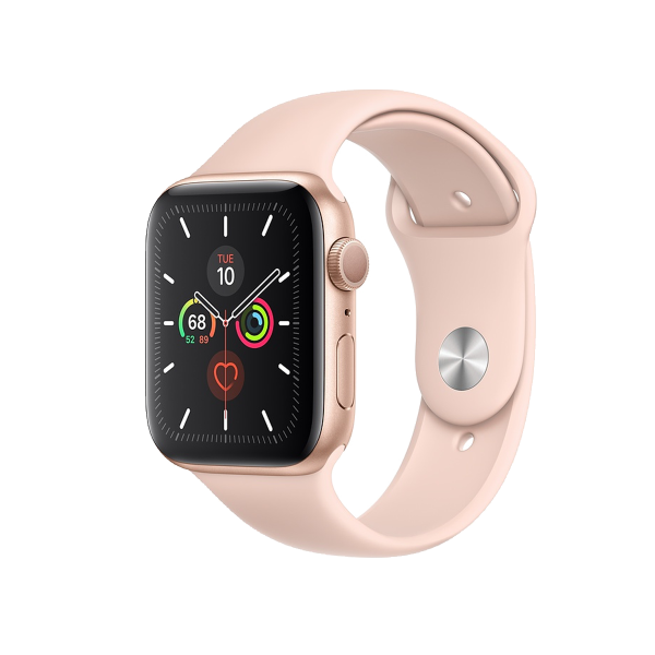 Refurbished Apple Watch Serie 5 | 44mm | Aluminium Gold | Rosa Sportarmband | GPS | WiFi