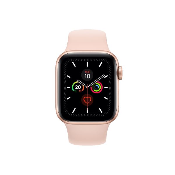 Refurbished Apple Watch Serie 5 | 44mm | Aluminium Gold | Rosa Sportarmband | GPS | WiFi