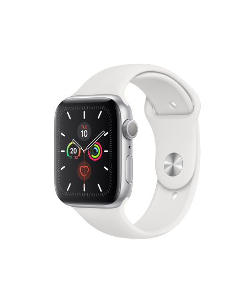 Refurbished Apple Watch Serie 5 | 40mm | Aluminium Silber | Weißes Sportarmband | GPS | WiFi