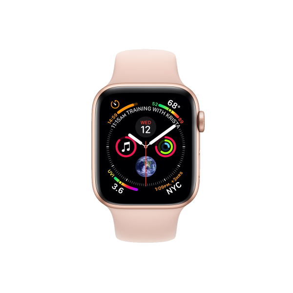 Refurbished Apple Watch Serie 4 | 44mm | Aluminium Gold | Rosa Sportarmband | GPS | WiFi