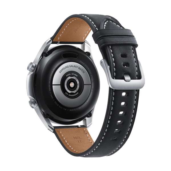 Refurbished Galaxy Watch3 | 41 | Edelstahlgehäuse Silber | Schwarzes Lederband | GPS | Wi-Fi + 4G