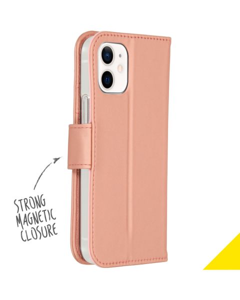 Accezz Wallet Softcase Bookcase iPhone 12 Mini - Rosé Goud / Roségold