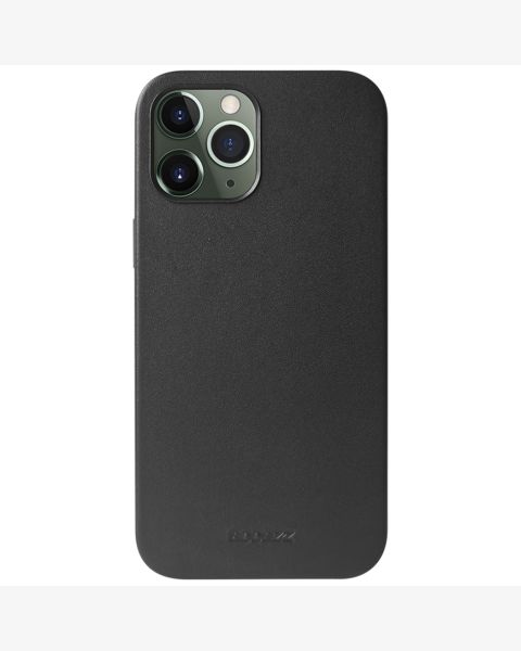 Accezz Leather Backcover met MagSafe iPhone 12 (Pro) - Zwart / Schwarz / Black