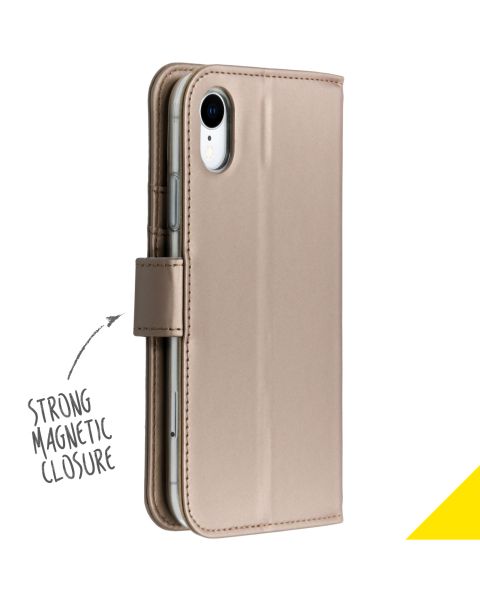 Wallet Softcase Booktype iPhone Xr - Goud / Gold