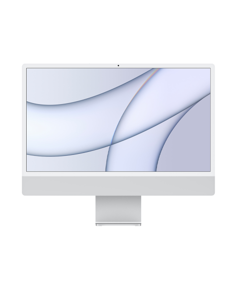 iMac 24 Zoll | Apple M1 8-core | 256 GB SSD | 8 GB RAM | 4 Anschlüsse | 8-core GPU | Silber (Retina, 2021)