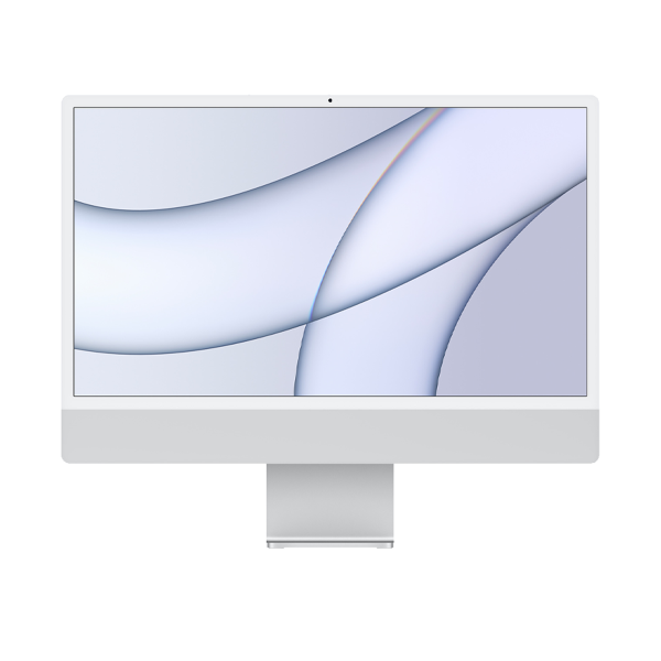 Refurbished iMac 24 Zoll | Apple M1 8-Core | 256 GB SSD | 16 GB RAM | 4 Anschlüsse | 8-Core GPU | Silber (Retina, 2021)