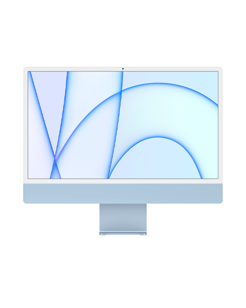 iMac 24 Zoll | Apple M1 8-core | 256 GB SSD | 8 GB RAM | 4 Anschlüsse | 8-core GPU | Blau (Retina, 2021)