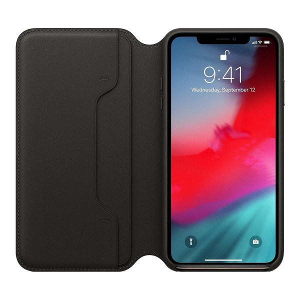 iPhone XS Max Leather Folio - Schwarz