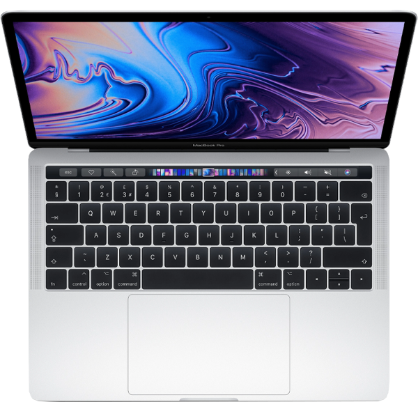 MacBook Pro 13 Zoll | Touch Bar | Core i5 2,4 GHz | 512 GB SSD | 8 GB  RAM | Silber (2019) | Qwerty