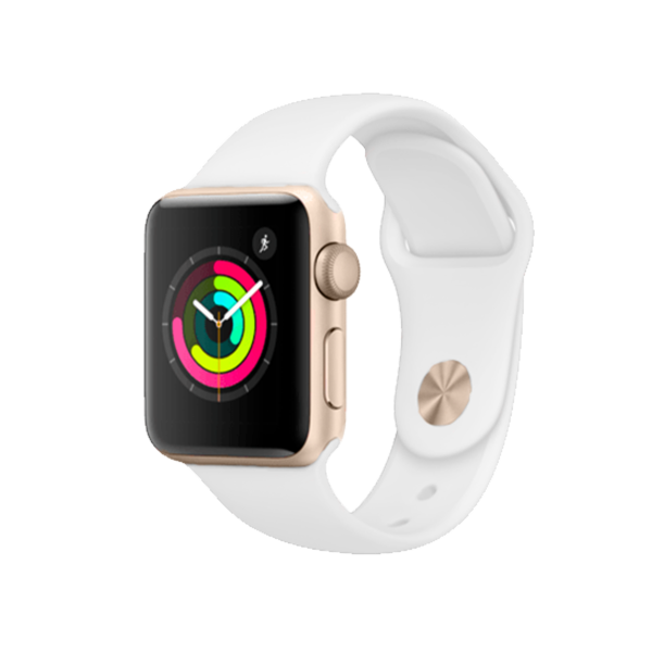 Refurbished Apple Watch Serie 4 | 40mm | Aluminium Gold | Weißes Sportarmband | GPS | WiFi + 4G