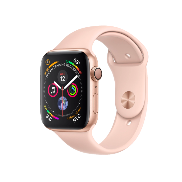 Refurbished Apple Watch Serie 4 | 44mm | Aluminium Gold | Rosa Sportarmband | GPS | WiFi + 4G | W1