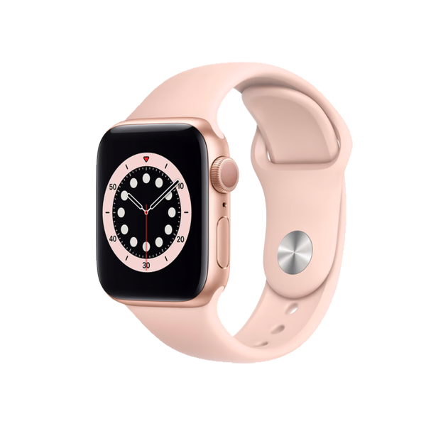 Refurbished Apple Watch Serie 6 | 40mm | Aluminium Gold | Rosa Sportarmband | GPS | WiFi + 4G