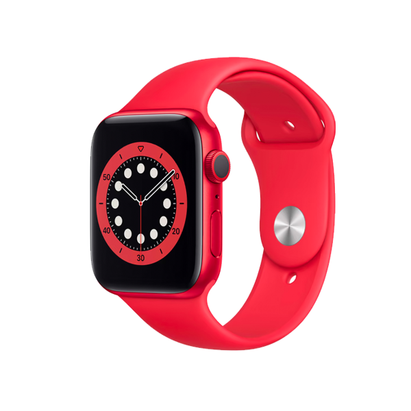 Refurbished Apple Watch Serie 6 | 44mm | Aluminium Rot | Rotes Sportarmband | GPS | WiFi