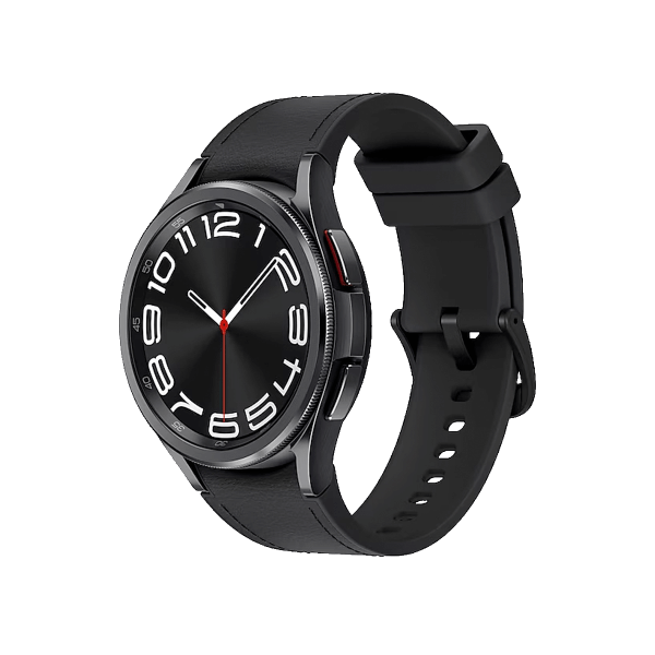Refurbished Galaxy Watch6 Classic | 43mm | Stainless steel Schwarz | Schwarz Hybrid Eco-Leather Armband | GPS | WiFi + 4G