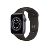 Refurbished Apple Watch Serie 6 | 44mm | Aluminium Spacegrau | Schwarzes Sportarmband | GPS | WiFi + 4G