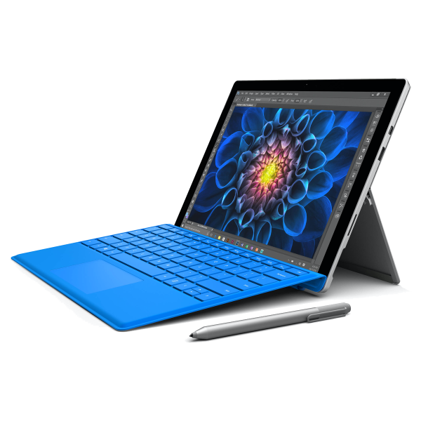 Refurbished Microsoft Surface Pro 4 | 12,3 Zoll | 6. Generation i5 | 256GB SSD | 8GB RAM | Blau QWERTY Tastatur | Ohne Stift