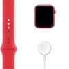 Refurbished Apple Watch Serie 6 | 44mm | Aluminium Rot | Rotes Sportarmband | GPS | WiFi