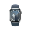 Refurbished Apple Watch Serie 9 | 41mm | Aluminium Silber | Blaues Sportarmband M/L | GPS | WiFi