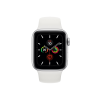 Refurbished Apple Watch Serie 5 | 40mm | Aluminium Silber | Weißes Sportarmband | GPS | WiFi + 4G